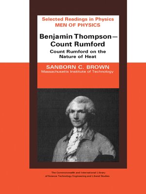 cover image of Men of Physics Benjamin Thompson — Count Rumford